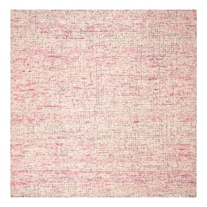 Safavieh Abstract 6'-0&quot x 6'-0&quot Wool Hand Tufted Rug in Ivory / Pink