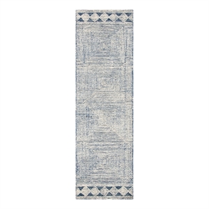 Safavieh Abstract 2'-3&quot x 8'-0&quot Wool Hand Tufted Rug in Ivory / Navy