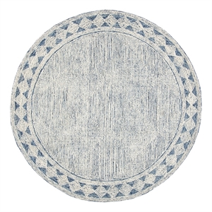 Safavieh Abstract 6'-0&quot x 6'-0&quot Wool Hand Tufted Rug in Ivory / Navy