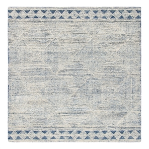 Safavieh Abstract 6'-0&quot x 6'-0&quot Wool Hand Tufted Rug in Ivory / Navy