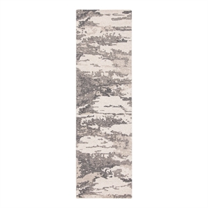 Safavieh Abstract 2'-3&quot x 8'-0&quot Wool Hand Tufted Rug in Charcoal / Ivory