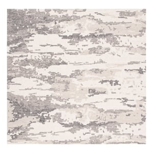 Safavieh Abstract 6'-0&quot x 6'-0&quot Wool Hand Tufted Rug in Charcoal / Ivory