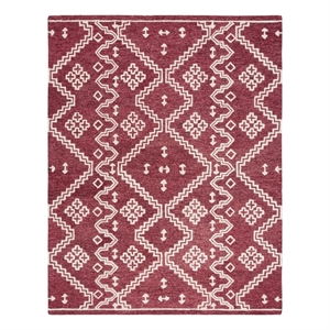 Safavieh Abstract 8'-0&quot x 10'-0&quot Wool Hand Tufted Rug in Red / Ivory