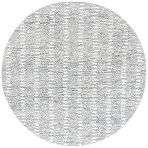 Safavieh Abstract 6'-0&quot x 6'-0&quot Wool and Cotton Hand Tufted Rug in Gray / Ivory