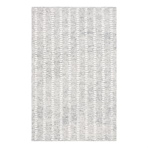 Safavieh Abstract 8'-0&quot x 10'-0&quot Wool and Cotton Hand Tufted Rug in Gray / Ivory