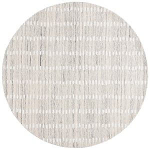 Safavieh Abstract 6'-0&quot x 6'-0&quot Wool and Cotton Hand Tufted Rug in Silver /Ivory