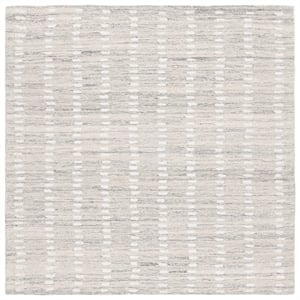 Safavieh Abstract 6'-0&quot x 6'-0&quot Wool and Cotton Hand Tufted Rug in Silver /Ivory