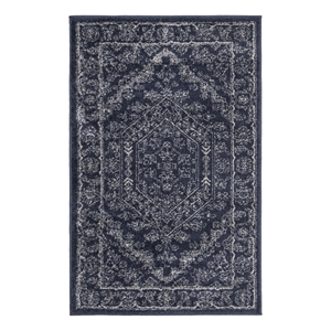 Safavieh Adirondack3'-0&quot x5'-0&quotJute and Polyester Power Loomed Rug in Navy/Ivory