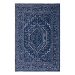 Safavieh Adirondack5'-1&quot x7'-6&quotJute and Polyester Power Loomed Rug in Navy/Ivory