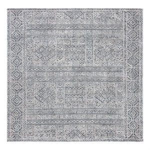 Safavieh Abstract 6'-0&quot x 6'-0&quot Wool Hand Tufted Rug in Gray / Black