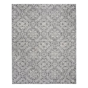 Safavieh Abstract 9'-0&quot x 12'-0&quot Wool Hand Tufted Rug in Gray / Ivory