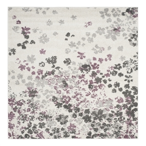 Safavieh Adirondack 4'-0&quot x 4'-0&quot Jute Power Loomed Rug in Ivory/Purple