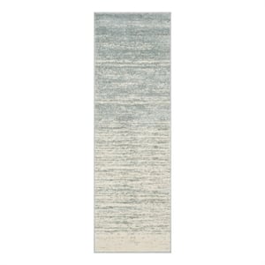 Safavieh Adirondack 2'-6&quot x 10'-0&quot Jute Power Loomed Rug in Slate/Cream
