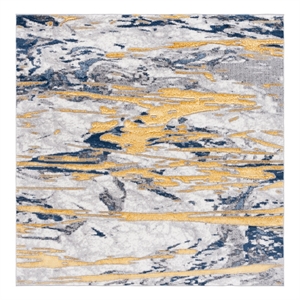 Safavieh Amelia 700 6'-7&quot x 6'-7&quot Polyester Power Loomed Rug in Ivory / Gold