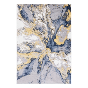 Safavieh Amelia 700 4'-0&quot x 6'-0&quot Polyester Power Loomed Rug in Blue / Gold