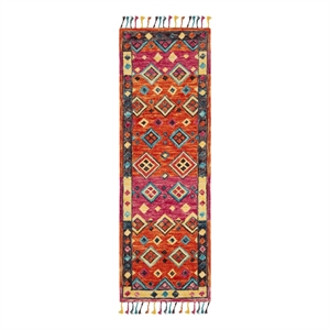 Safavieh Aspen 2'-3&quot x 7'-0&quot Wool Hand Tufted Rug in Orange / Fuscia