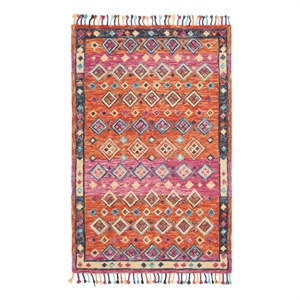 Safavieh Aspen 4'-0&quot x 6'-0&quot Wool Hand Tufted Rug in Orange / Fuscia
