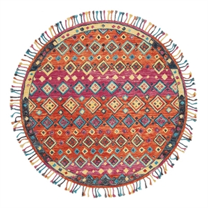 Safavieh Aspen 7'-0&quot x 7'-0&quot Wool Hand Tufted Rug in Orange / Fuscia
