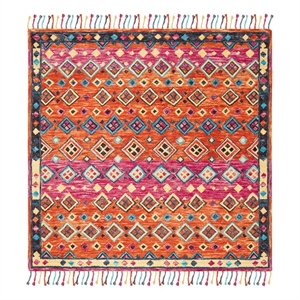 Safavieh Aspen 7'-0&quot x 7'-0&quot Wool Hand Tufted Rug in Orange / Fuscia