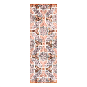 Safavieh Aspen 2'-3&quot x 7'-0&quot Wool Hand Tufted Rug in Pink / Orange
