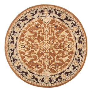 Safavieh Anatolia 8'-0&quot x 8'-0&quot Wool Hand Tufted Rug in Brown / Plum