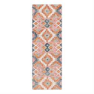 Safavieh Aspen 2'-3&quot x 7'-0&quot Wool Hand Tufted Rug in Orange / Fuscia