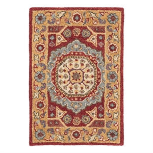 Safavieh Antiquity 2'-0&quot x 3'-0&quot Wool Hand Tufted Rug in Red / Orange