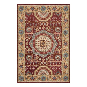 Safavieh Antiquity 4'-0&quot x 6'-0&quot Wool Hand Tufted Rug in Red / Orange