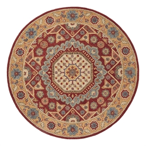 Safavieh Antiquity 6'-0&quot x 6'-0&quot Wool Hand Tufted Rug in Red / Orange