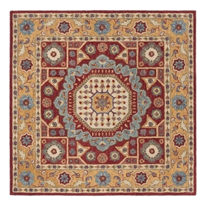 Safavieh Antiquity 6'-0&quot x 6'-0&quot Wool Hand Tufted Rug in Red / Orange