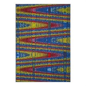 Safavieh Aztec 5'-1&quot x 7'-6&quot Nylon Power Loomed Rug in Blue / Multi-Color