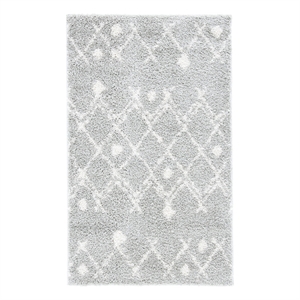 Safavieh Berber Shag 3'-0&quot x 5'-0&quot Jute Power Loomed Rug in Light Gray / Cream