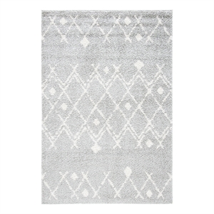 Safavieh Berber Shag 4'-0&quot x 6'-0&quot Jute Power Loomed Rug in Light Gray / Cream