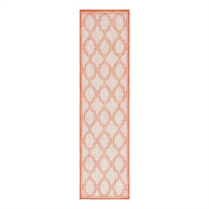 Safavieh Beach House 2'-2&quot x 6'-0&quot Polyester Power Loomed Rug in Beige / Orange