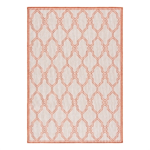 Safavieh Beach House 8'-0&quot x 10'-0&quot Polyester Power Loomed Rug in Beige / Orange