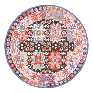 Safavieh Bellagio 5'-0&quot x 5'-0&quot Wool Hand Tufted Rug in Charcoal / Ivory