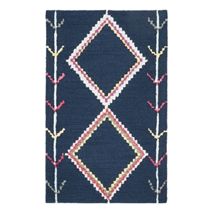 Safavieh Bellagio 2'-6&quot x 4'-0&quot Wool Hand Tufted Rug in Navy / Multi-Color