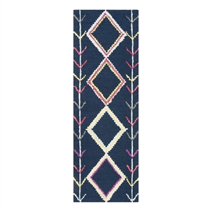 Safavieh Bellagio 2'-3&quot x 7'-0&quot Wool Hand Tufted Rug in Navy / Multi-Color