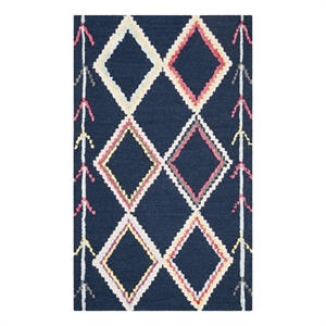 Safavieh Bellagio 3'-0&quot x 5'-0&quot Wool Hand Tufted Rug in Navy / Multi-Color