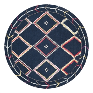 Safavieh Bellagio 5'-0&quot x 5'-0&quot Wool Hand Tufted Rug in Navy / Multi-Color