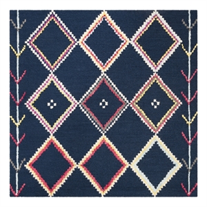 Safavieh Bellagio 5'-0&quot x 5'-0&quot Wool Hand Tufted Rug in Navy / Multi-Color