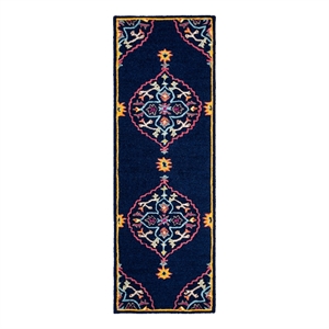 Safavieh Bellagio 2'-3&quot x 9'-0&quot Wool Hand Tufted Rug in Navy / Multi-Color
