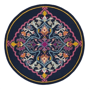 Safavieh Bellagio 7'-0&quot x 7'-0&quot Wool Hand Tufted Rug in Navy / Multi-Color
