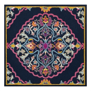 Safavieh Bellagio 7'-0&quot x 7'-0&quot Wool Hand Tufted Rug in Navy / Multi-Color