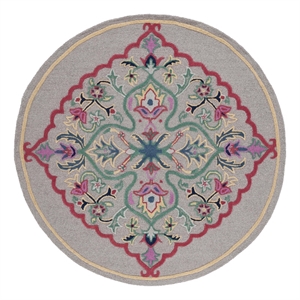Safavieh Bellagio 7'-0&quot x 7'-0&quot Wool Hand Tufted Rug in Dark Gray / Multi-Color