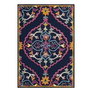 Safavieh Bellagio 2'-3&quot x 5'-0&quot Wool Hand Tufted Rug in Navy / Multi-Color