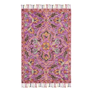 Safavieh Blossom 4'-0&quot x 6'-0&quot Wool Hand Tufted Rug in Purple / Multi-Color