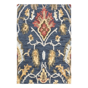Safavieh Blossom 2'-0&quot x 3'-0&quot Wool Hand Tufted Rug in Navy / Multi-Color