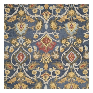Safavieh Blossom 6'-0&quot x 6'-0&quot Wool Hand Tufted Rug in Navy / Multi-Color