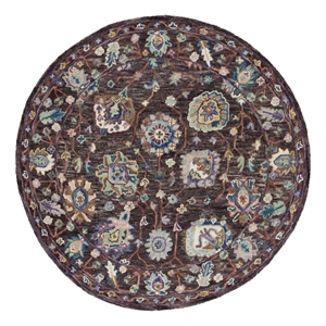 Safavieh Blossom 6'-0&quotx6'-0&quotWool and Cotton Hand Tufted Rug in Charcoal/Lavender